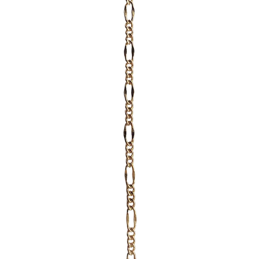 Small Gold Figaro Link Chain (By The Inch)